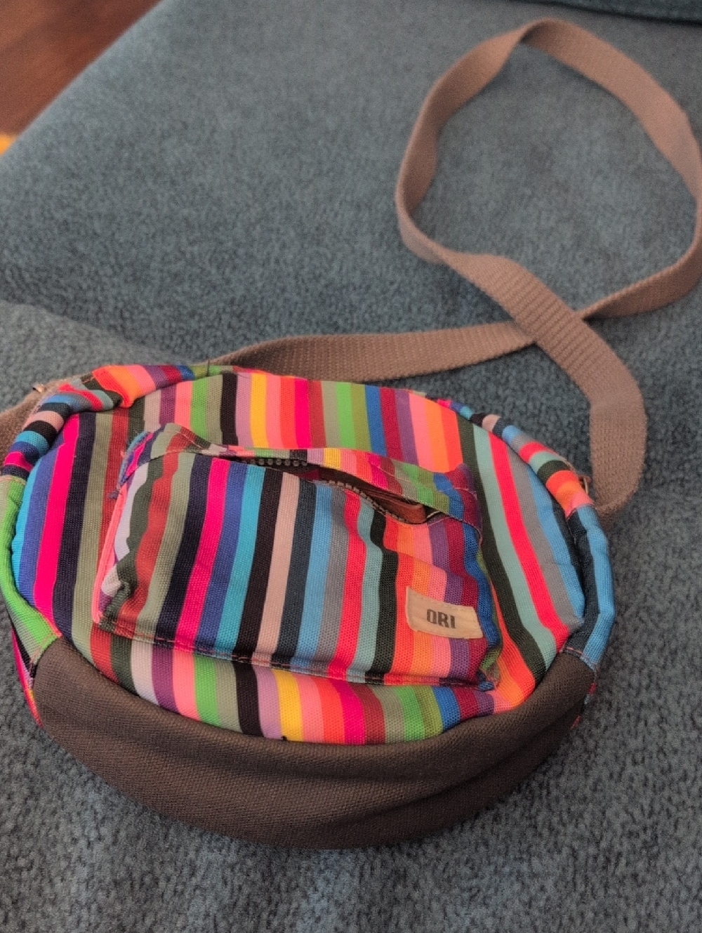 Multi-Color Striped Crossbody Bag